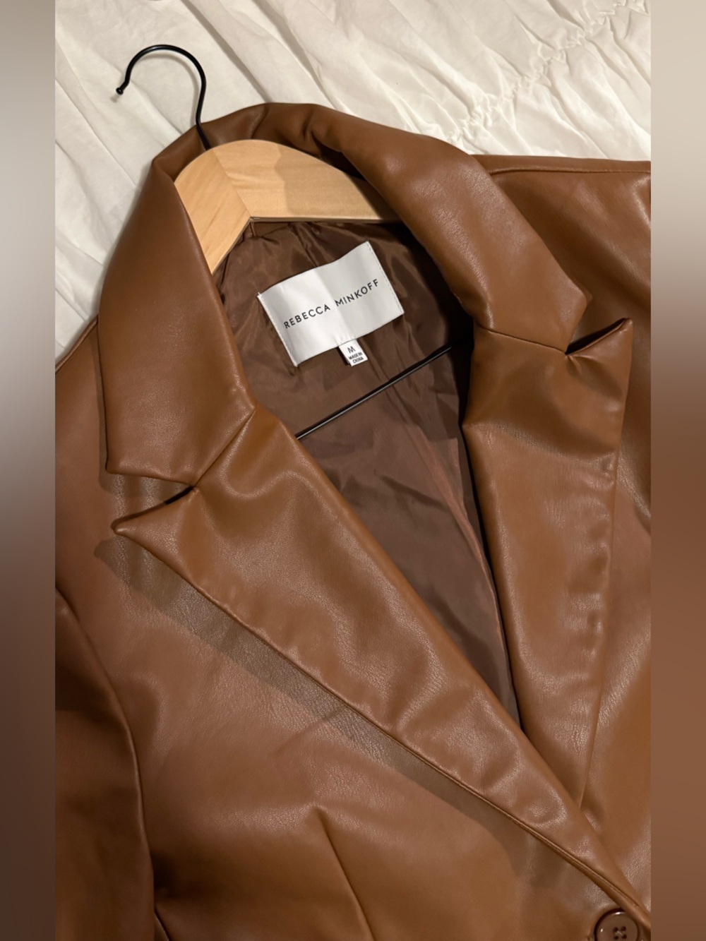 Rebecca Minkoff Chestnut Brown Faux Leather Blazer - Picture 3 of 4